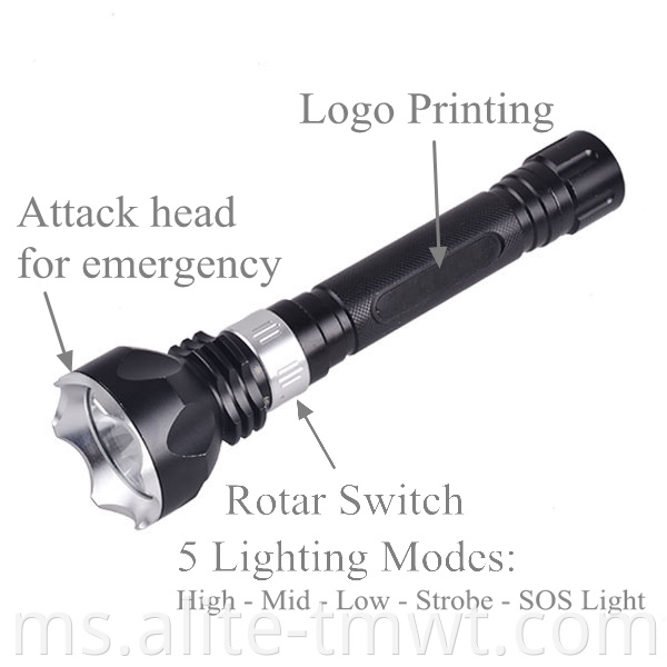 Lampu suluh menyelam XML T6 LED lampu kilat menyelam laut yang kuat